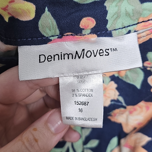 Denim Moves floral denim skirt size 16 - Picture 7 of 7